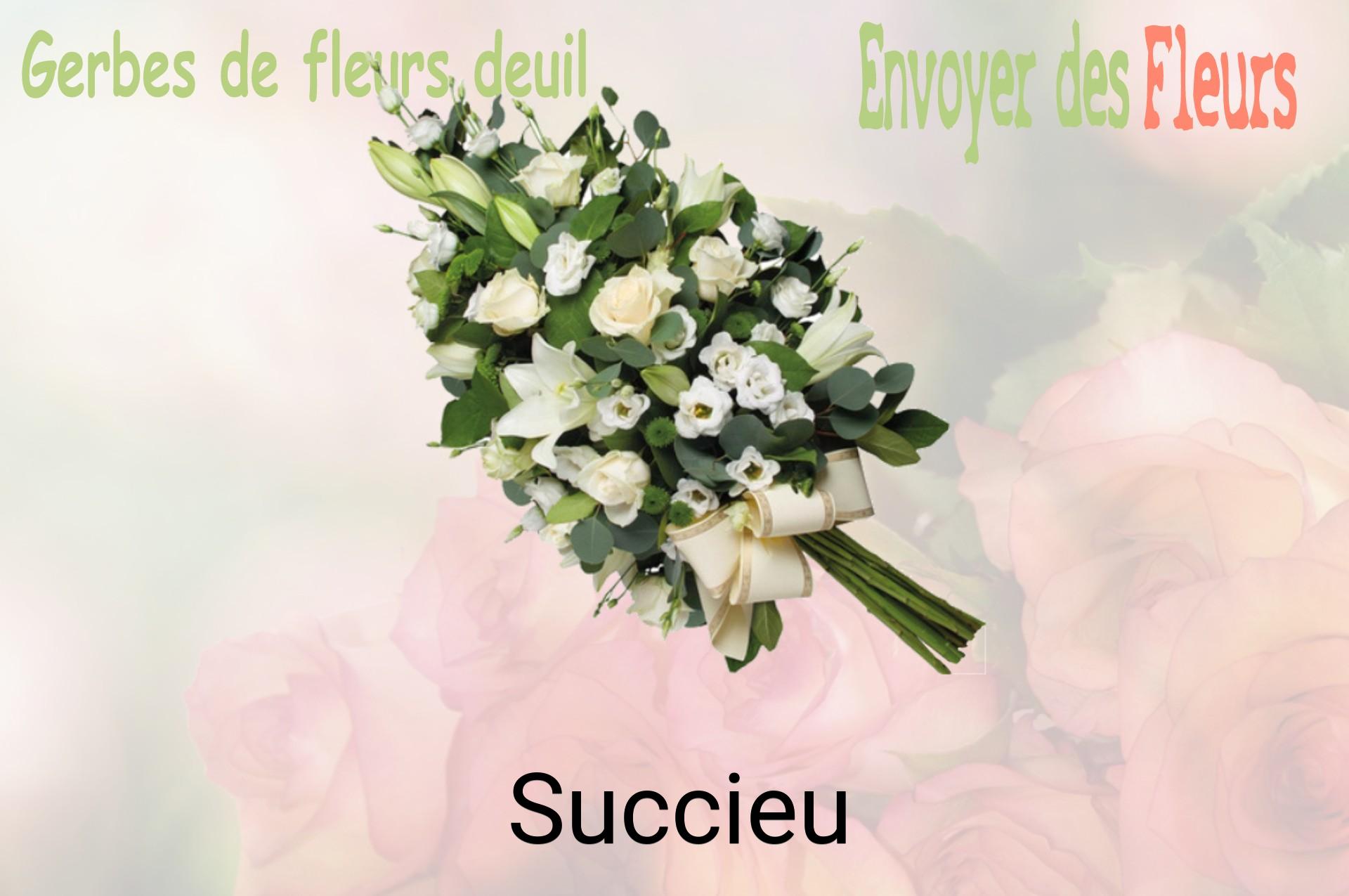 Gerbe de fleurs de deuil livrée à Succieu